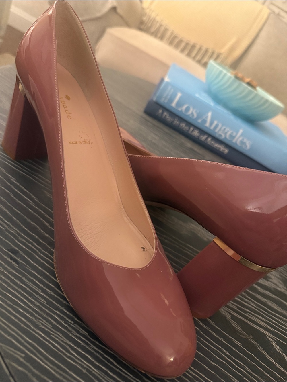 Kate Spade New York Vero Cucio Dusty Pink Rounded Toe 3” Block Heels Pumps Sz 11 - Picture 4 of 13